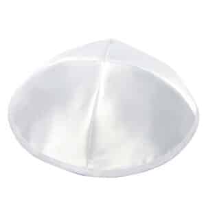 White Satin Kippah 17 cm