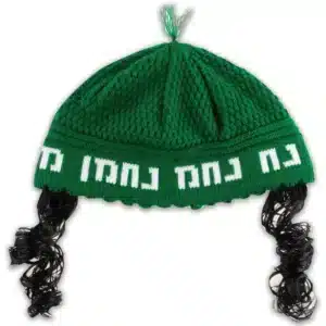 Frik Kippah with Peyot "Nachman" 24 cm- Green