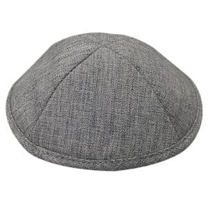 Elegant Gray Fabric Kippah, 17 cm - Dark Gray