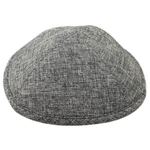 Elegant Fabric Kippah, 19 cm - Black, White