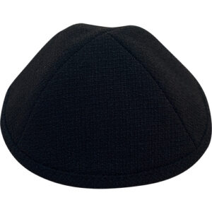 Elegant Black Fabric Kippah, 17 cm