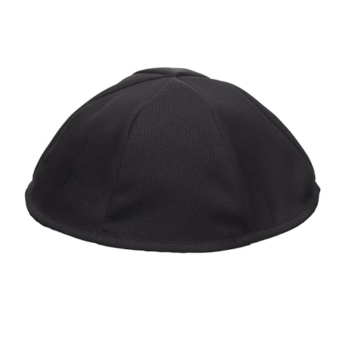 Black Terylene Kippah 25cm- #8, Six Parts