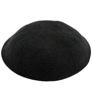 Knitted Dmc Kippah 12 cm Plain Black