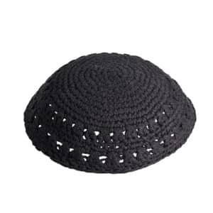Knitted Kippah 17 cm- Black