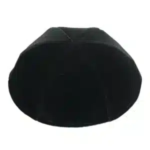 Velvet "Mofet" Kippah- Black, Size 3 19 cm- 6 Parts Without Rim