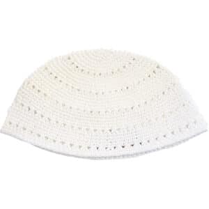 Frik Kippah 22 cm- White with Holes