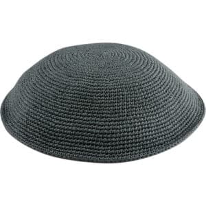 Knitted D.m.c Kippah 16cm - Dark Gray