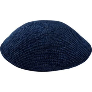 Knitted D.m.c Kippah 18cm - Navy - Dark Blue