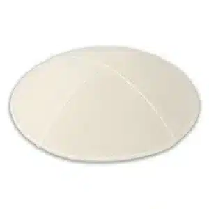Leather Kippah 15 cm- Light Gray
