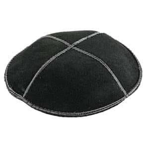 Suede Kippah 14 cm- Gray - Dark Gray