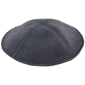 Suede Kippah 16 cm- Dark Gray