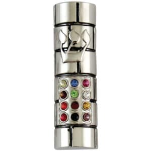 Nickel Mezuzah for Car 6cm- "Choshen" Design