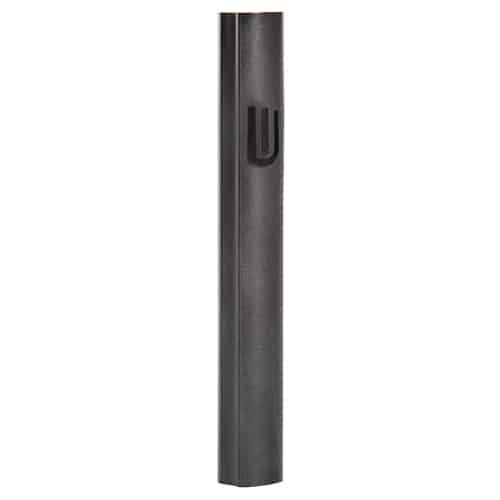 Black Aluminum Mezuzah 12cm, Black Printed Shin