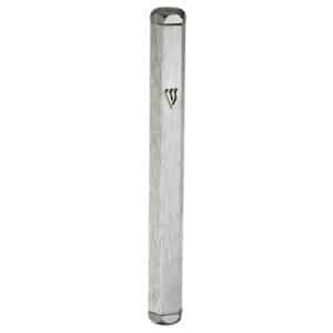 Aluminum Mezuzah 10 cm- Silver - Glossy