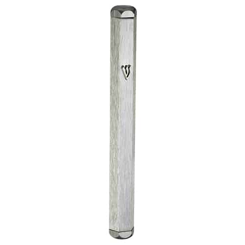 Aluminum Mezuzah 10 cm- Silver - Glossy