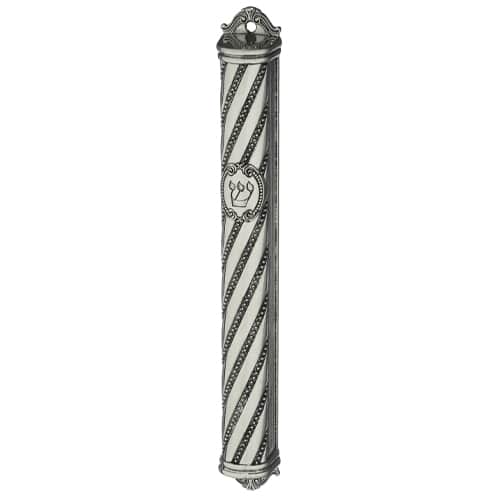 Metal Mezuzah 15 cm with Ornaments
