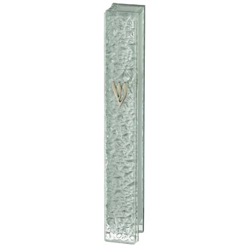 Glass Mezuzah with Silicon Cork 12 cm - "Bubbles" Design
