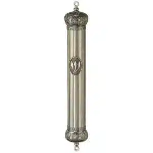 Metal Mezuzah 20 cm with Crown - Nickel