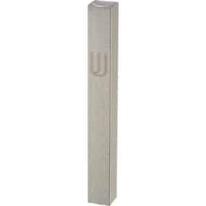 Aluminum Mezuzah 15 cm - Matte Silver, Printed "Shin"