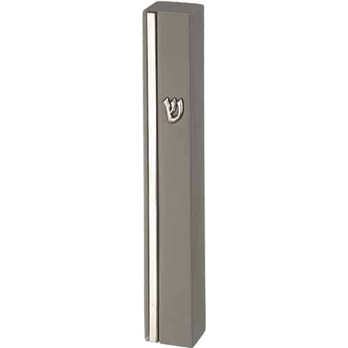 Concrete Polymer Mezuzah 12 cm, Stone - Like, Stone - Silver