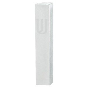 Aluminum Mezuzah 7 cm - Matte Silver, Printed "Shin"