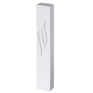 Polymer "Cement" Mezuzah 12 cm, Stone - Like, White Color
