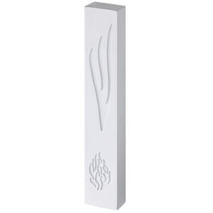 Polymer "Cement" Mezuzah 15 cm, Stone - Like, White Color