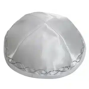 White Satin Kippah 19 cm- Ornaments