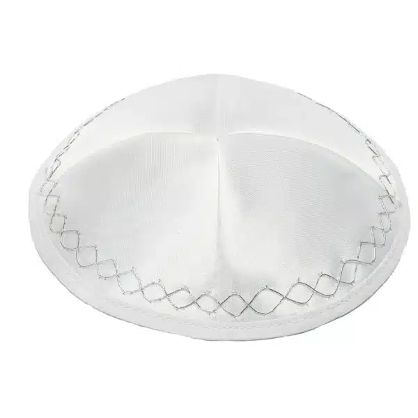 White Satin Kippah 16 cm