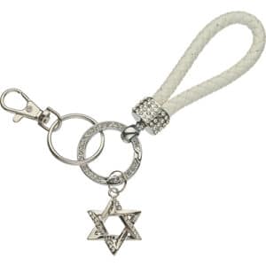 Nickel Magen David Keyholder with Stone Inlay