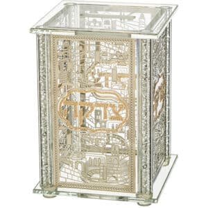 Crystal Tzedakah Box 13*9 cm with Plaque