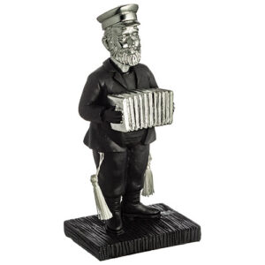 Polymer Kleizmer Playing Accordion 17 cm - Silver, Black