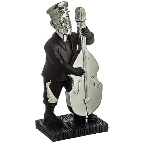 Polymer Kleizmer Playing Cello 17 cm - Silver, Black