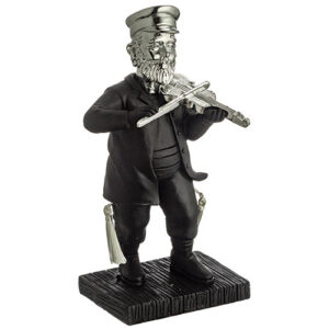 Polymer Kleizmer Playing Violin 17 cm - Silver, Black