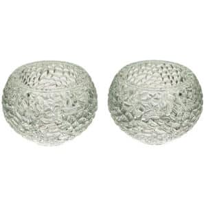 Pair of Glass Candlesticks - 5 cm