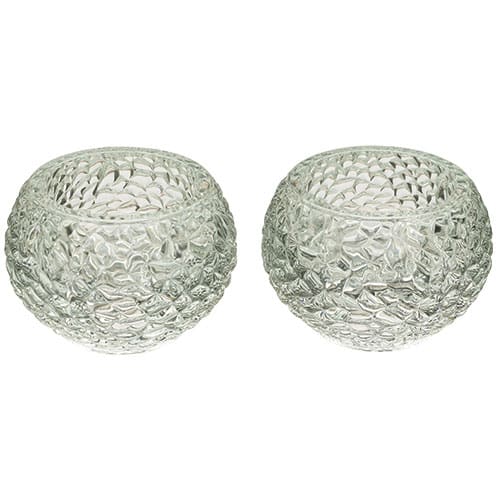 Pair of Glass Candlesticks - 5 cm