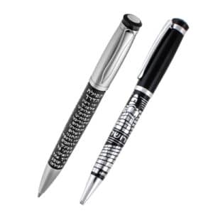 Bs Elegant Black Pen with Silver Travelers Prayer 13.5 Cm-hebrew