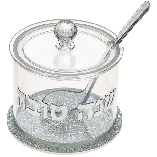 Lucite Honey Dish, 8.5 cm - Silver