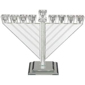 Elegant Crystal Menorah 21 cm - Chabad - with Stones