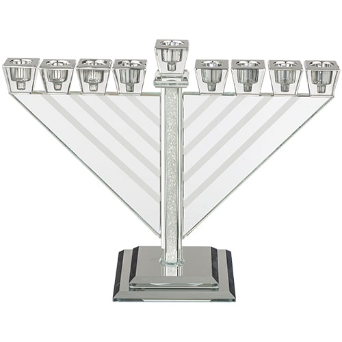 Elegant Crystal Menorah 21 cm - Chabad - with Stones