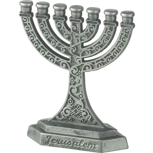 Menorah Pewter Finish 6 cm