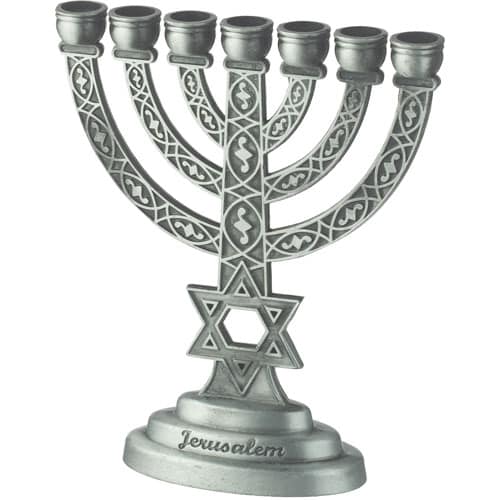 Menorah Pewter Finish 10 cm