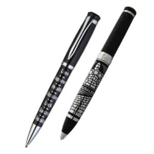 Elegant Black Pen Inscribed with Silver "7 Blessings" 13.5 cm- -English