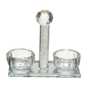 Crystal Salt & Pepper Holders 12*11 cm with Glass Chips