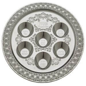 Plastic Passover Plate 38 cm- Silver Color