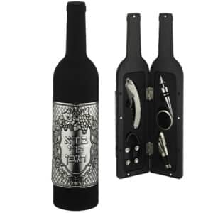 Set of Wine Accessories in a Bottle with Plaque 32 cm