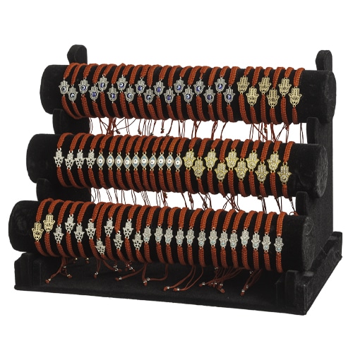 Bracelets with Amulets - Assorted Set 72 pcs on Stand(23x31x17)