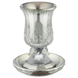 Crystal Kiddush Cup with Stem "Baba Sali" 13 cm Contain 100ml // 3.4oz
