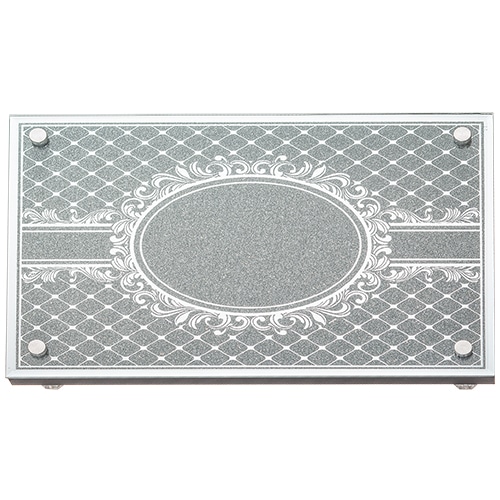 Elegant Glass Tray with Mirror and Glitter 35x23 cm
