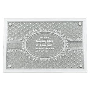 Elegant Glass Tray with Mirror and Glitter 35x23 cm